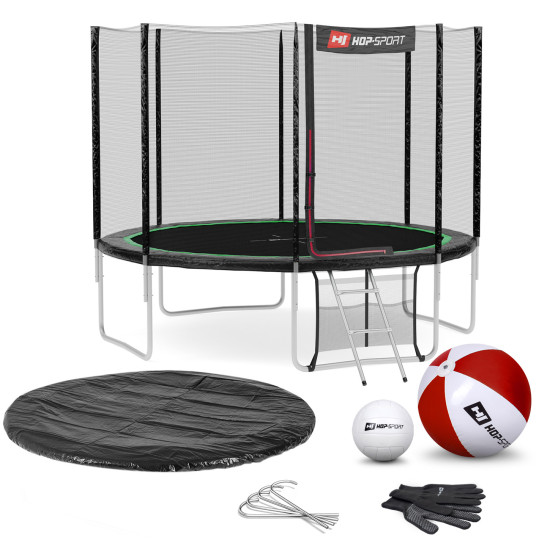 Купити Батут  Hop-Sport 12FT 366 см black/green із зовнішньою сіткою у Києві - фото №1